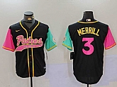 Men's San Diego Padres #3 Jackson Merrill Black NEW 2023 City Connect Cool Base Stitched Jersey,baseball caps,new era cap wholesale,wholesale hats